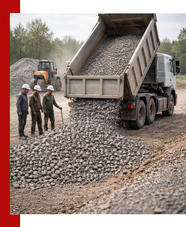 Доставка гравийного щебня фракции 70-120 в Карасуке