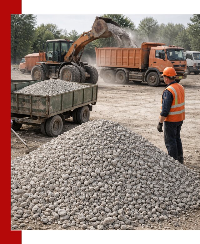 Доставка известнякового щебня фракция 20–40 в Карасуке