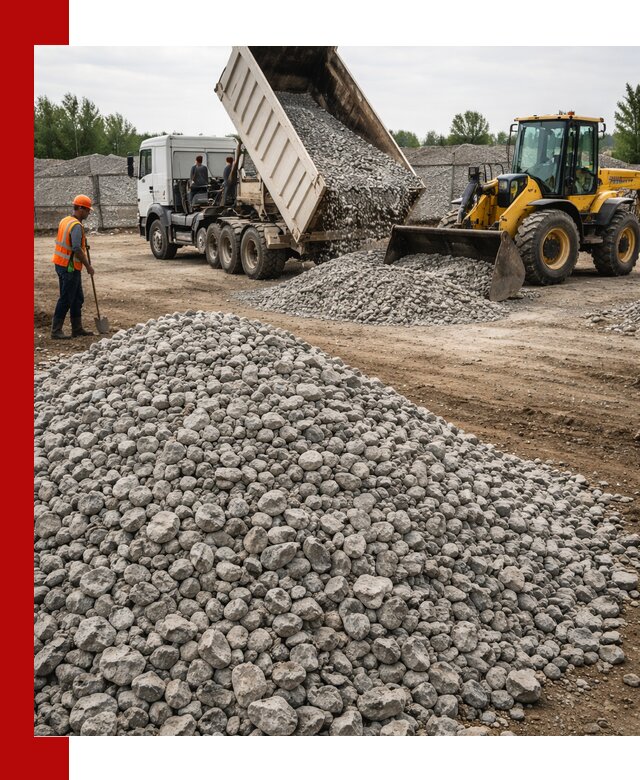 Доставка бетонного щебня фракции 40-70 в Карасуке