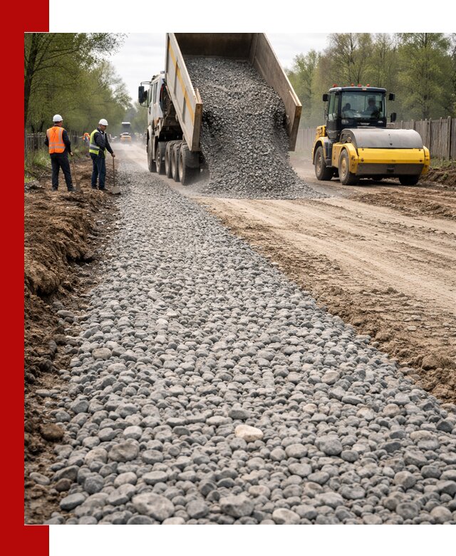 Доставка щебня для отсыпки дорог в Карасуке высокого качества