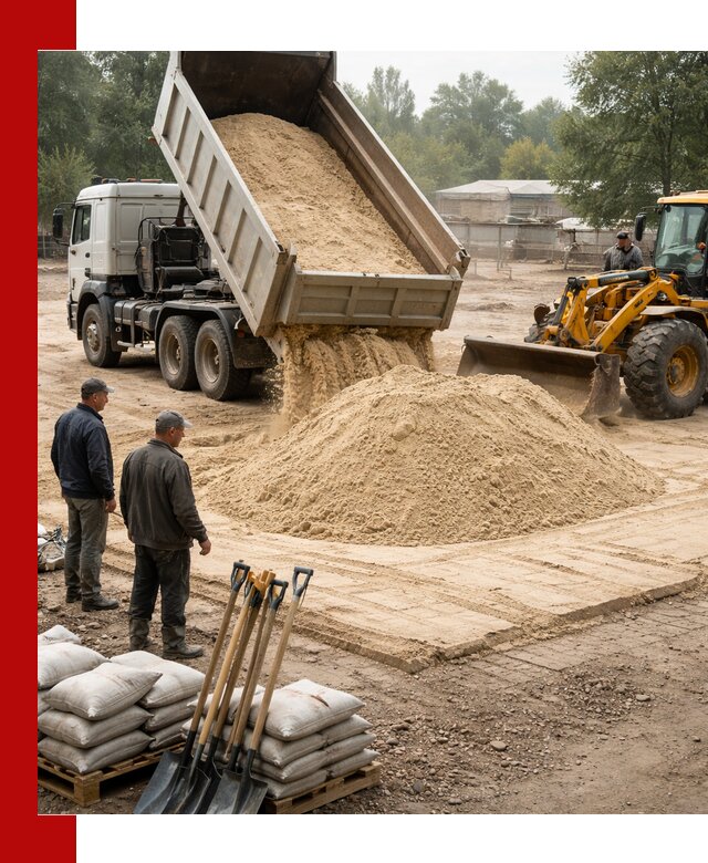 Доставка мытого песка в Карасуке с самосвалами по выгодной цене