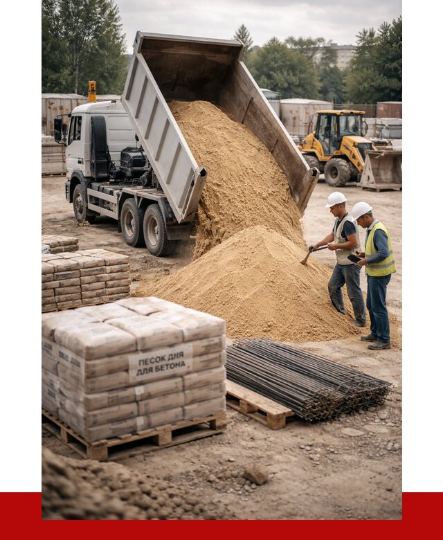 Песок для бетона в Карасуке от 2539 р. с доставкой, ПРОНЕРУДКск