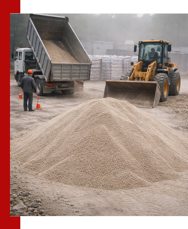 Кварцевый песок фракция 0–8 для стройработ в Карасуке
