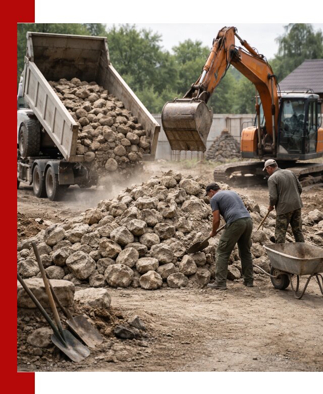 Доставка и разгрузка бутового камня в Карасуке