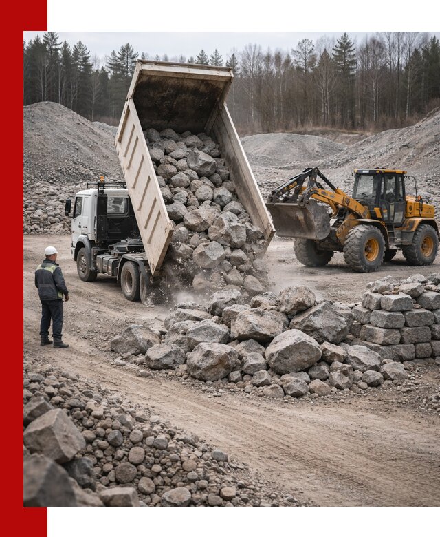 Доставка и продажа бутового гранитного камня в Карасуке