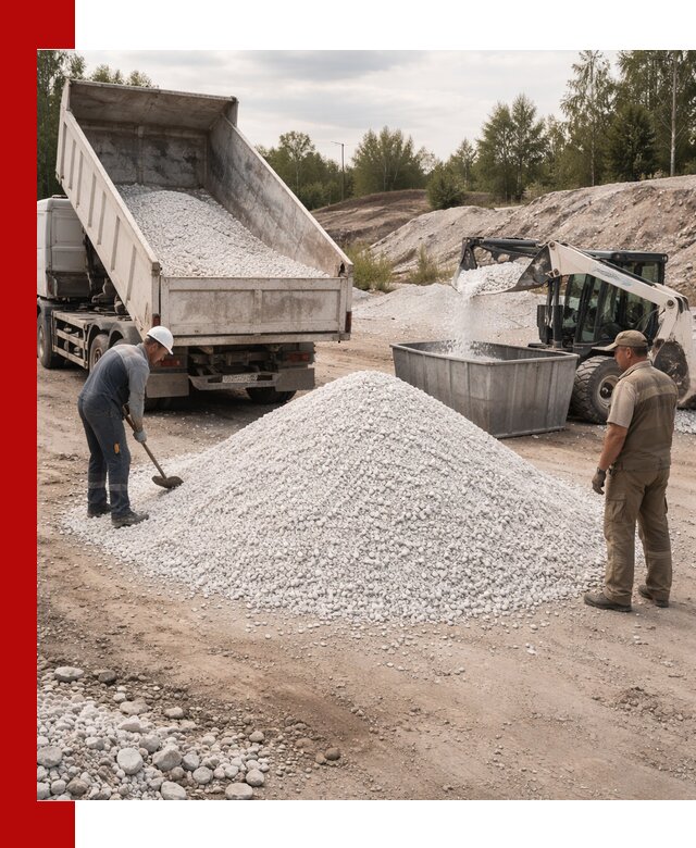 Доставка и продажа белой мраморной крошки в Карасуке