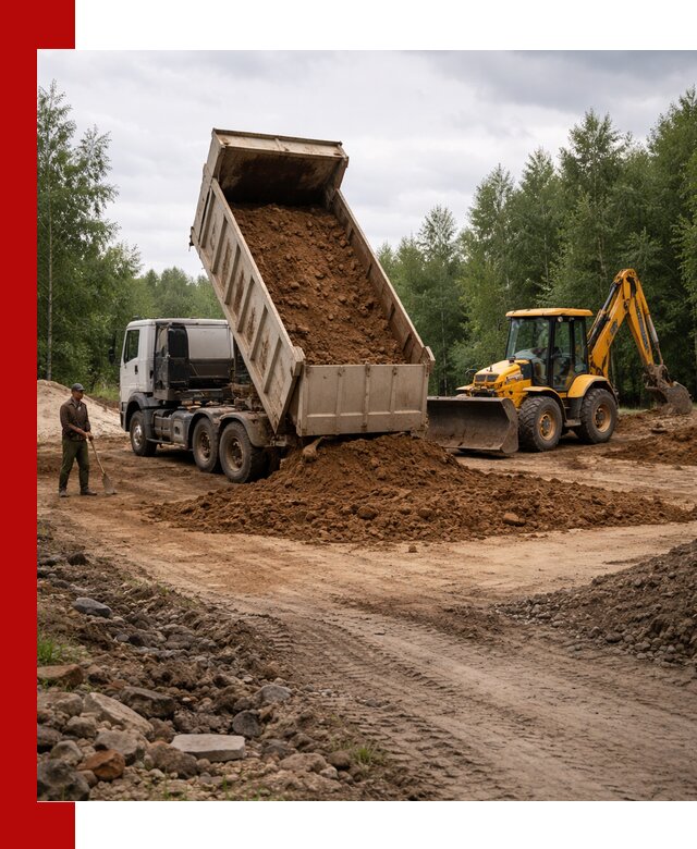 Доставка суглинка самосвалами в Карасуке подсыпка и планировка