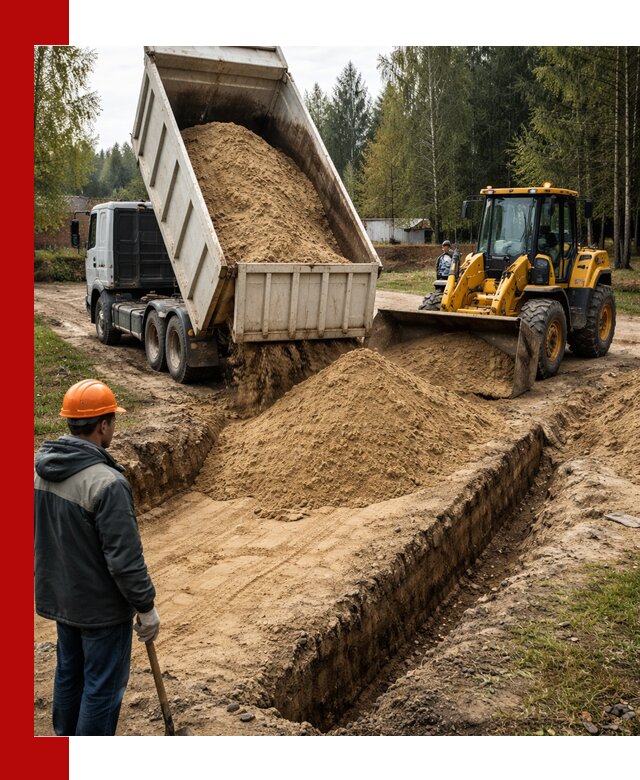 Доставка песчаного грунта в Карасуке для строительных работ
