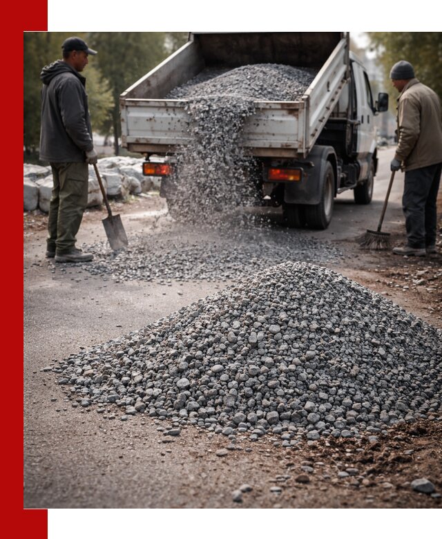 Гранитная крошка для посыпки дорог и тротуаров в Карасуке