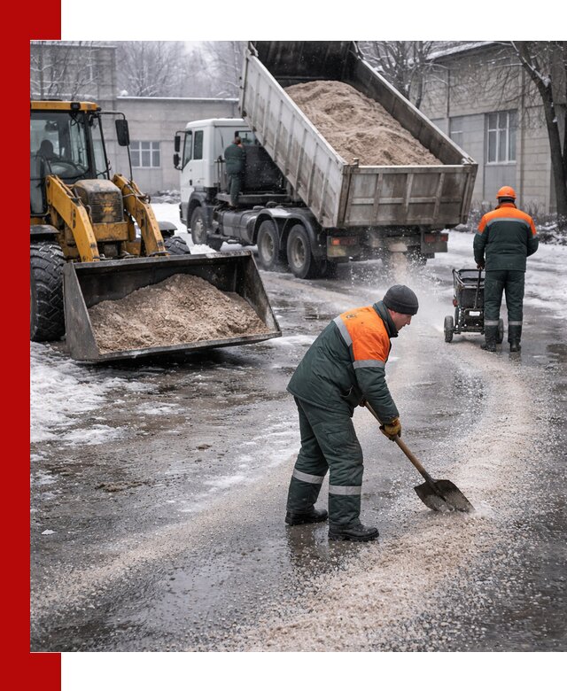 Реагент против гололеда с доставкой и нанесением в Карасуке
