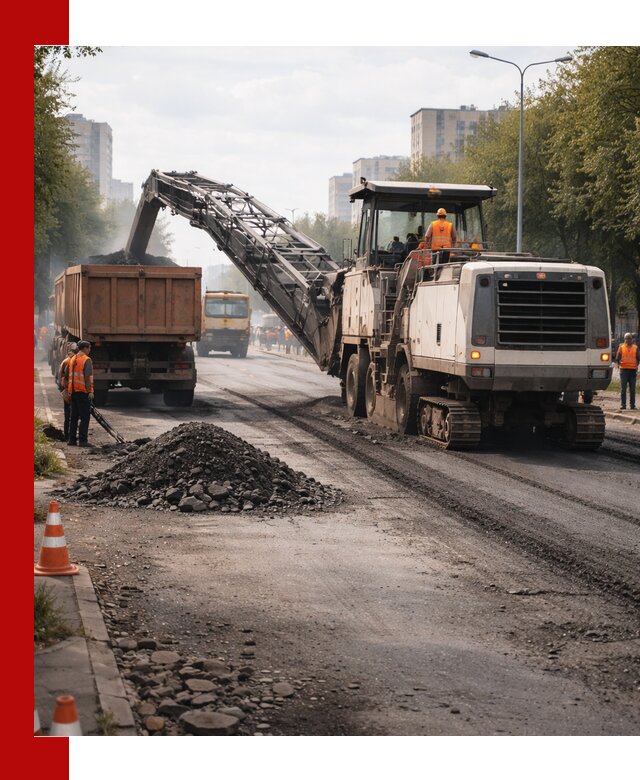 Фрезерованный асфальт в Карасуке — удаление и вывоз старого покрытия