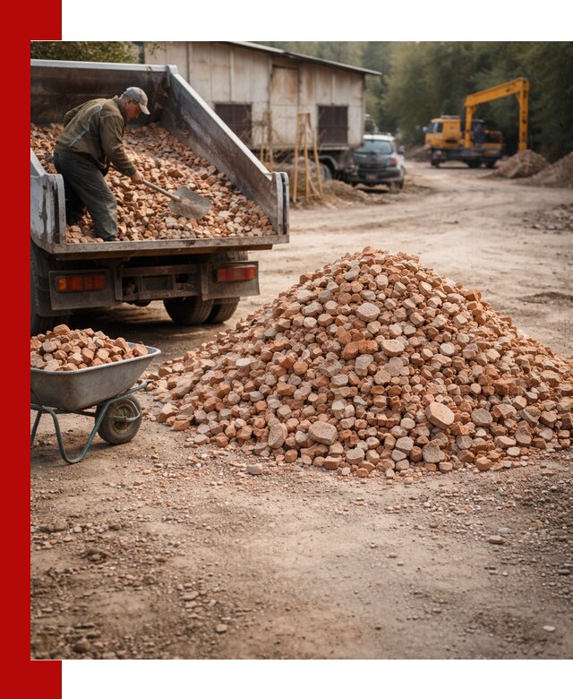 Доставка и подушка из боя кирпича с разгрузкой в Карасуке