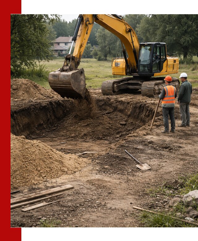 Рытье котлована под фундамент в Карасуке (быстро и недорого)