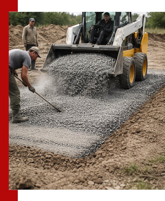 Устройство щебеночной подушки в Карасуке для дорог и фундаментов